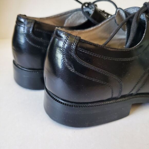 GIORGIO VENTURI‎ Black Men's Leather Cap Toe Oxford Shoes SZ 9 M Dress Payless - Picture 6 of 16